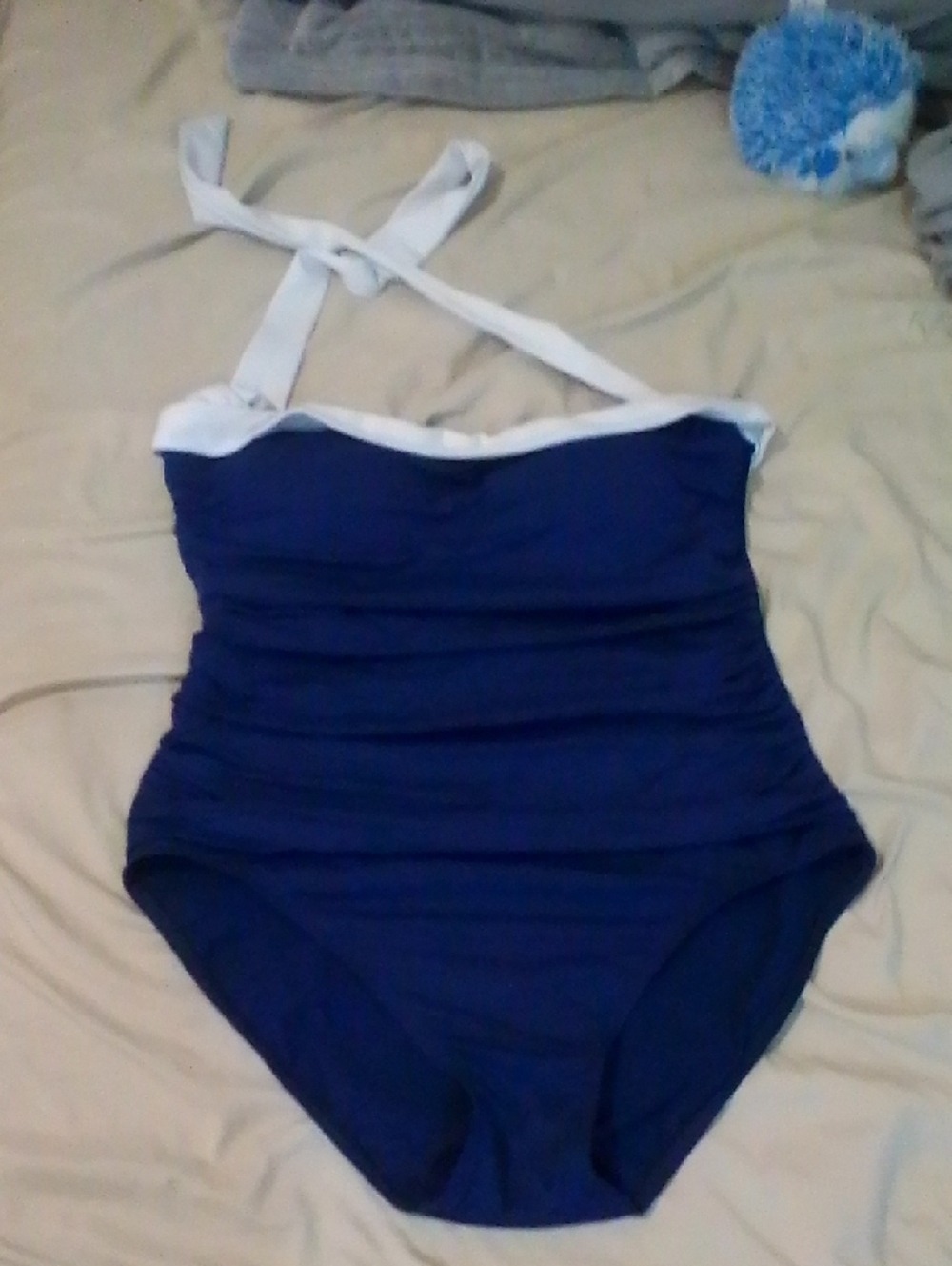 Ralph Lauren Navy and White One-Piece Swimsuit